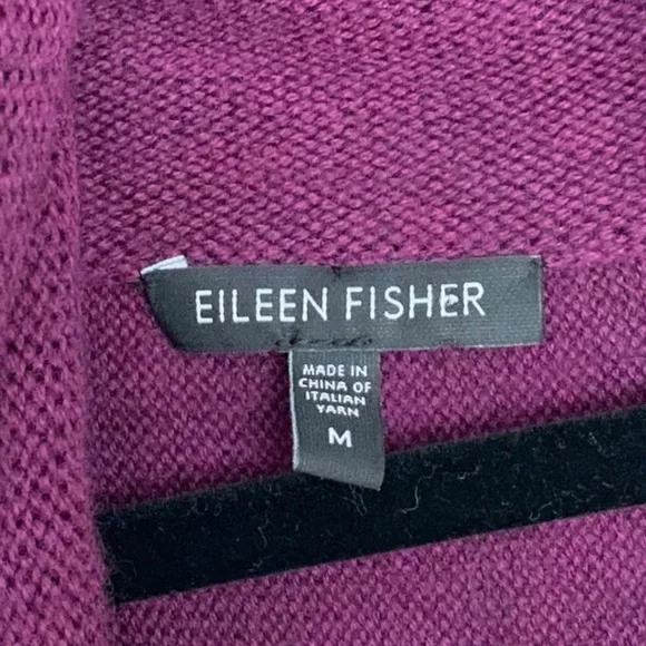 Eileen Fisher Sweater Tunic Turtleneck Merino Wool Oversized Purple Longline - Picture 6 of 10
